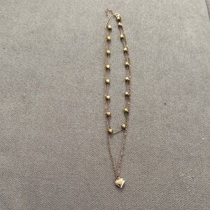 Elegant Gold Beaded Heart Necklace